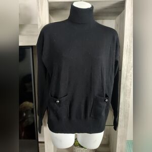 Kate Spade Black Turtleneck Pocket Sweater SZ XS New No Tags